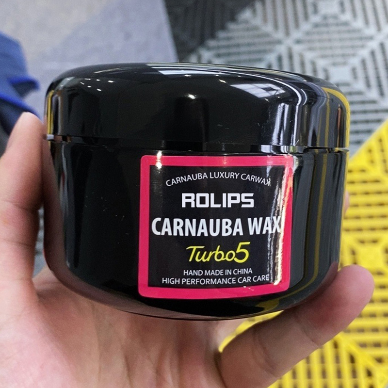 ROLIPS Car Wax Black Solid for Black Cars, Carnauba Car Wax Kit Cleaner, Car Waxing Scratch Resistance Auto Ceramics Coating 180g with Free Waxing Sponge and Towel-Black